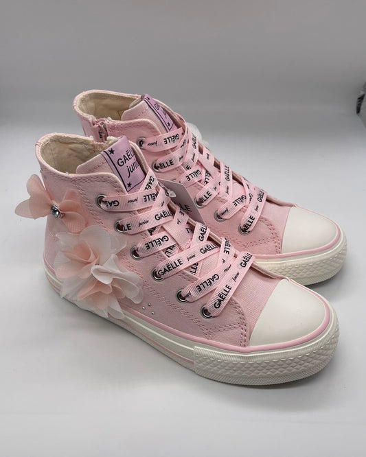 GAELLE - Sneakers rosa con maxi fiore
