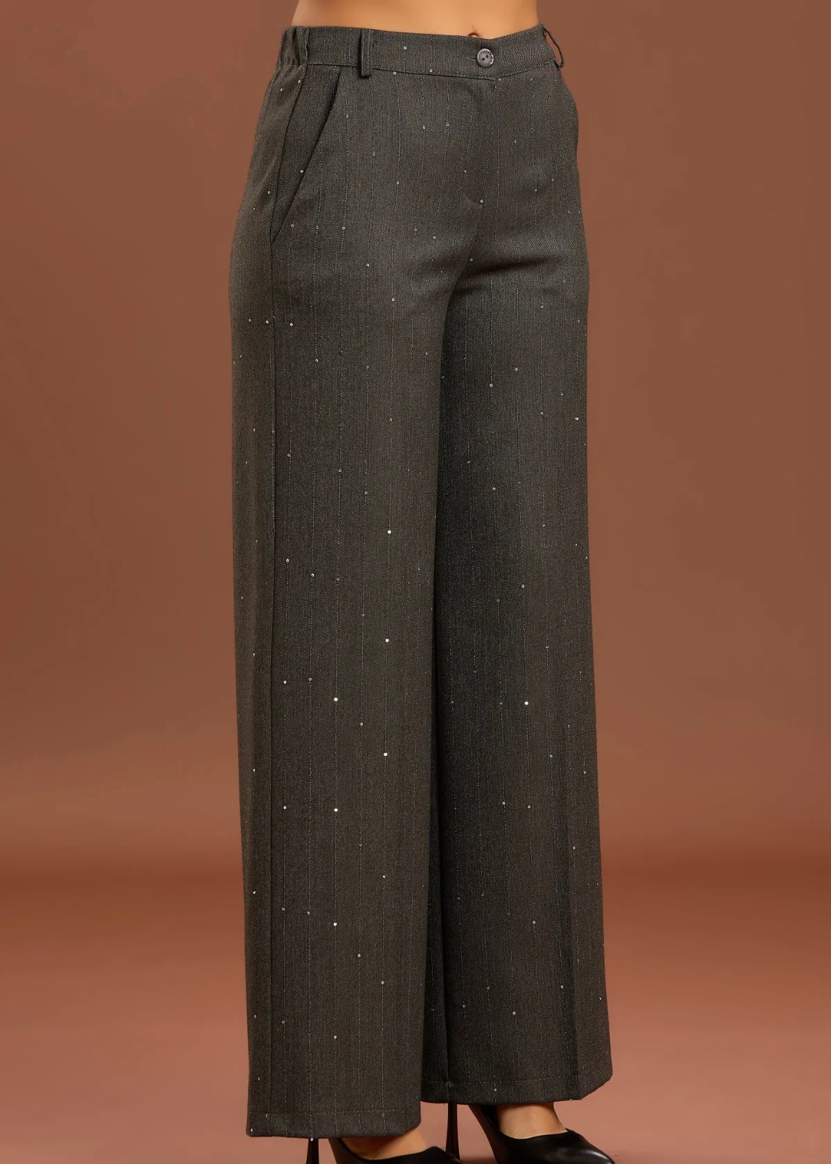 TAKE TWO - Tailleur con giacca monopetto e pantalone con strass donna