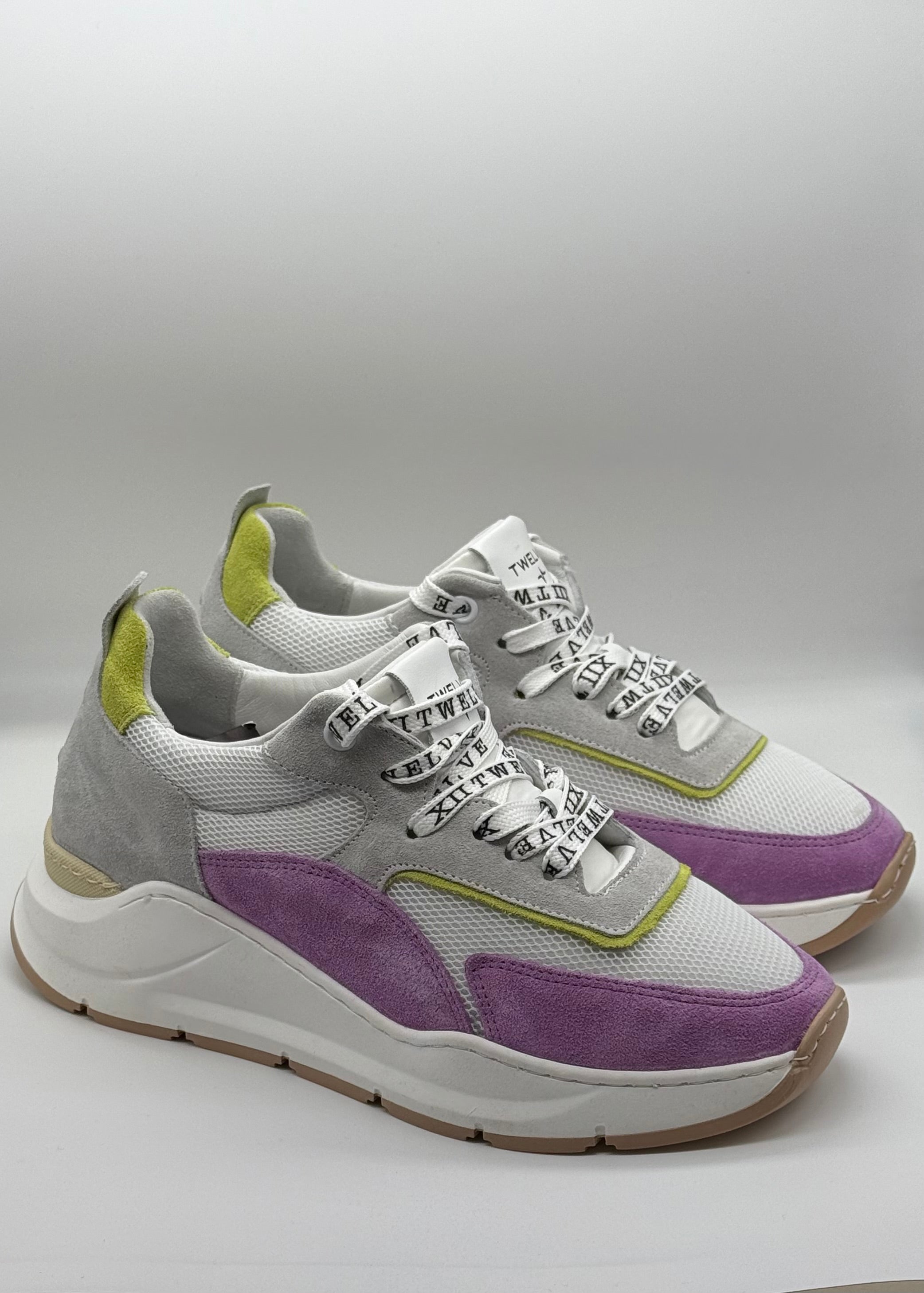 TWELVE - Sneakers STREET bianca e viola donna