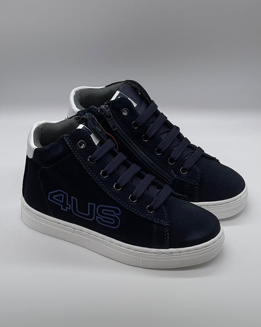 4US BY CESARE PACIOTTI - Sneakers blu in pelle scamosciata