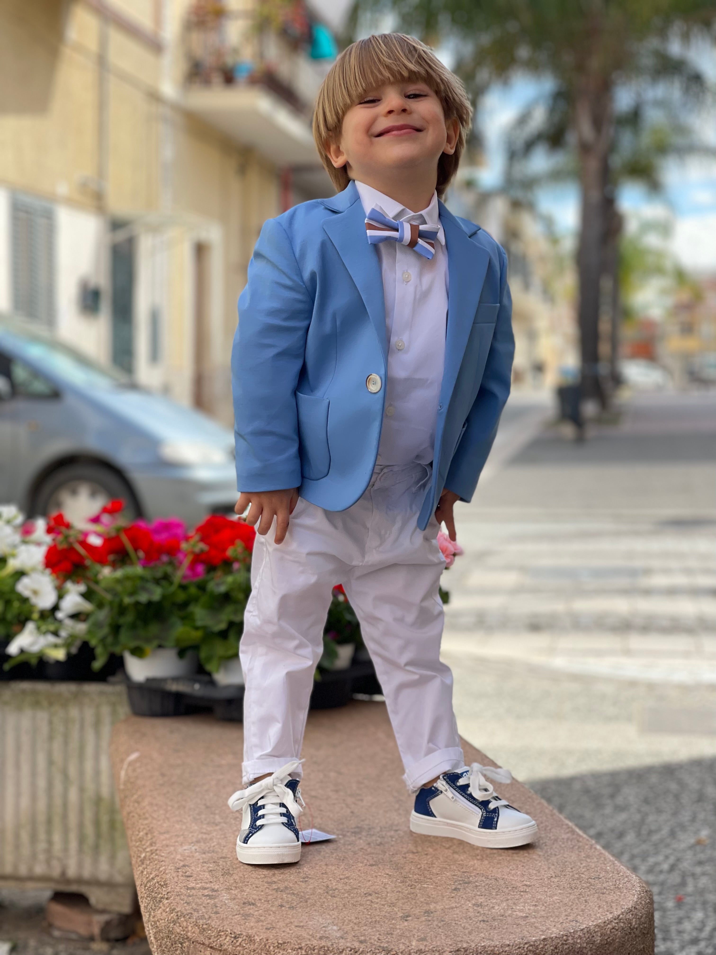 NEVER TOO - Pantalone bianco in cotone bambino