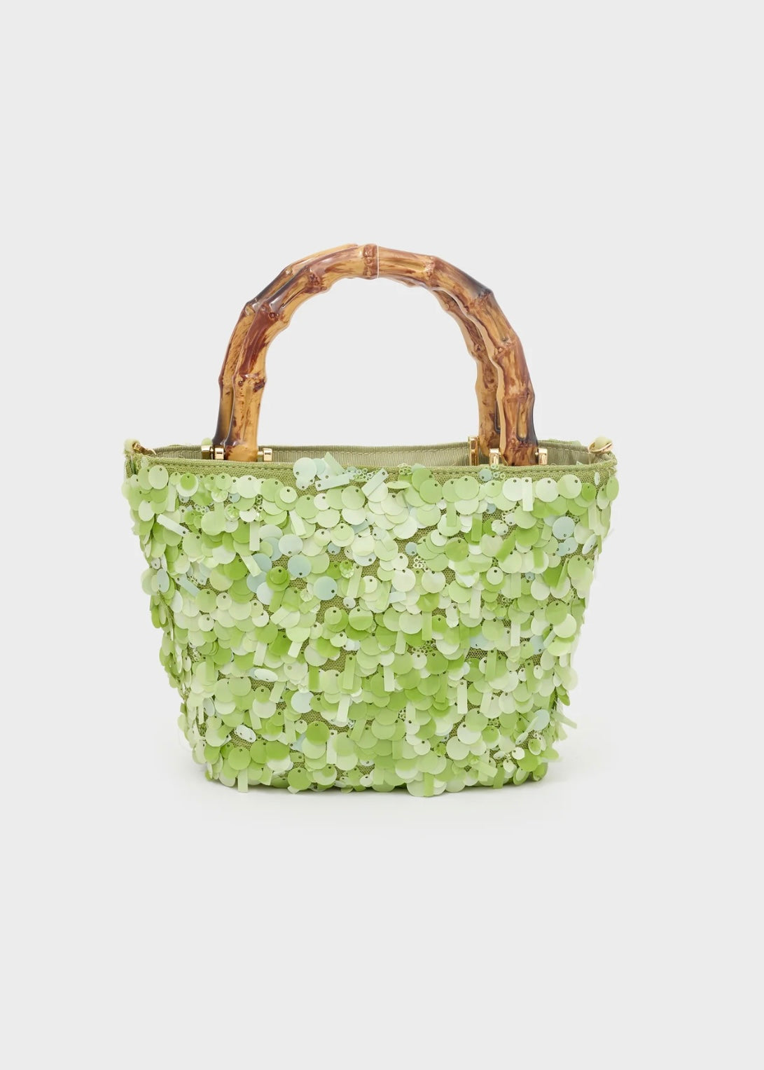 NALI - Borsa NIZZA manico bamboo con paillettes