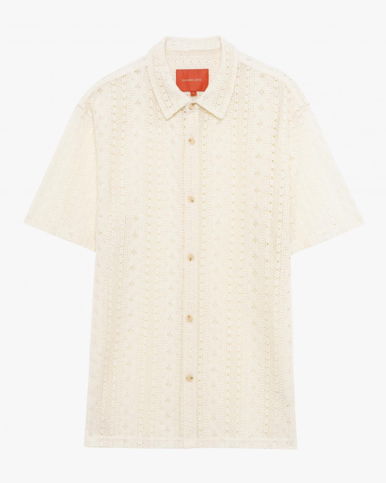 GIANNI LUPO - Camicia hawaiana traforata uomo