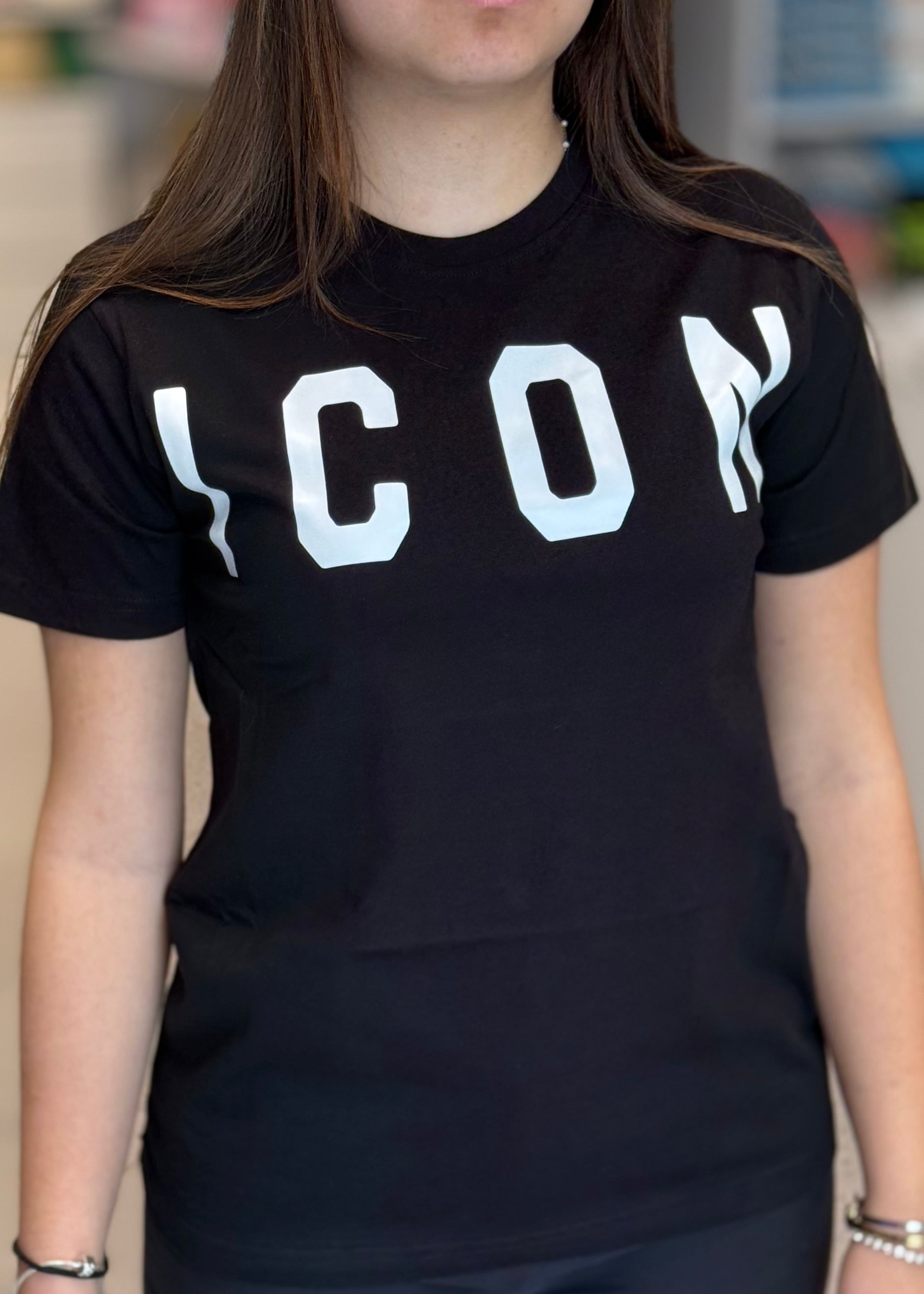 ICON - T-shirt con maxi logo donna