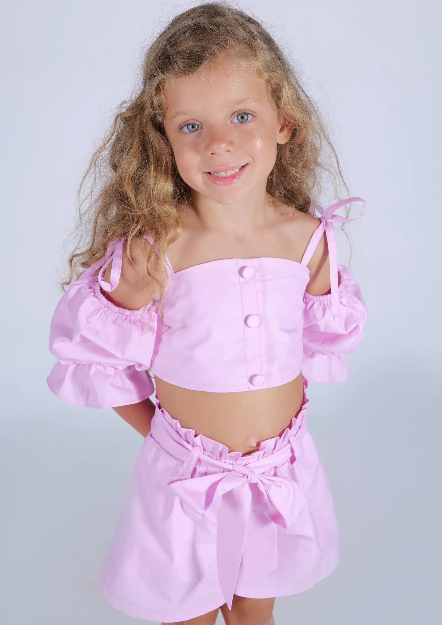 FUN FUN - Short rosa in cotone con cintura bambina