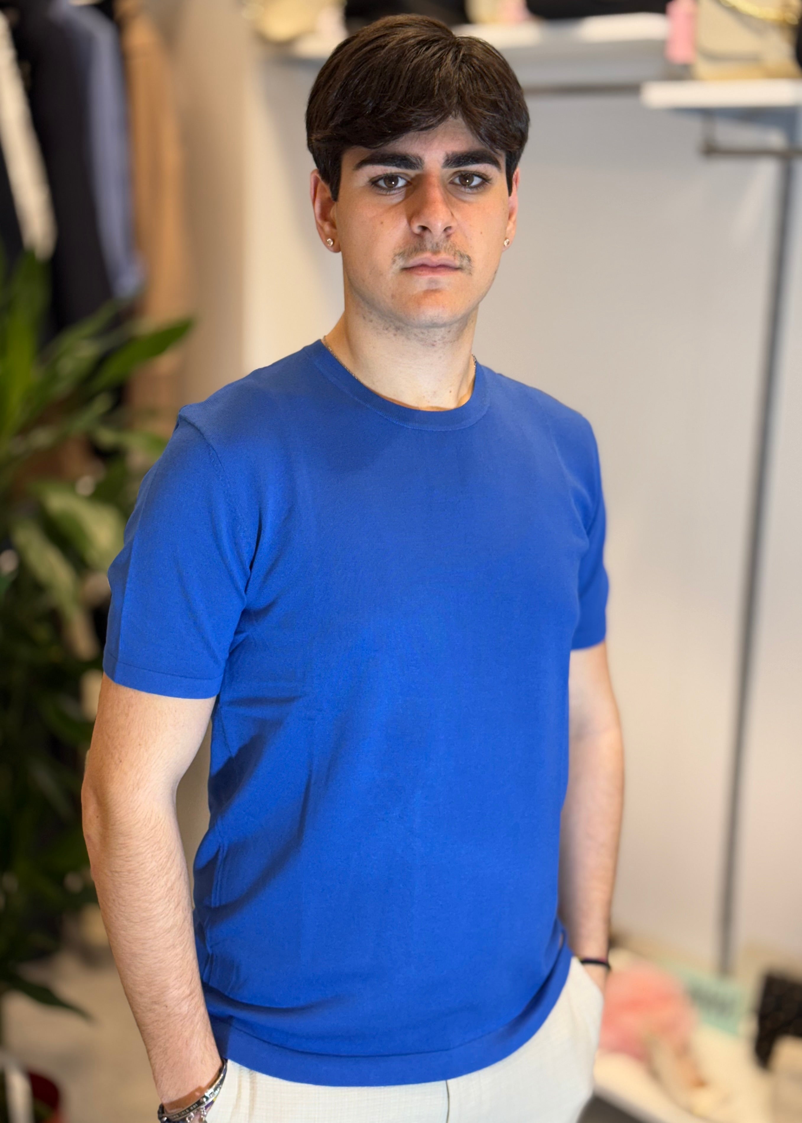 GIANNI LUPO - T-Shirt in maglia oceano uomo