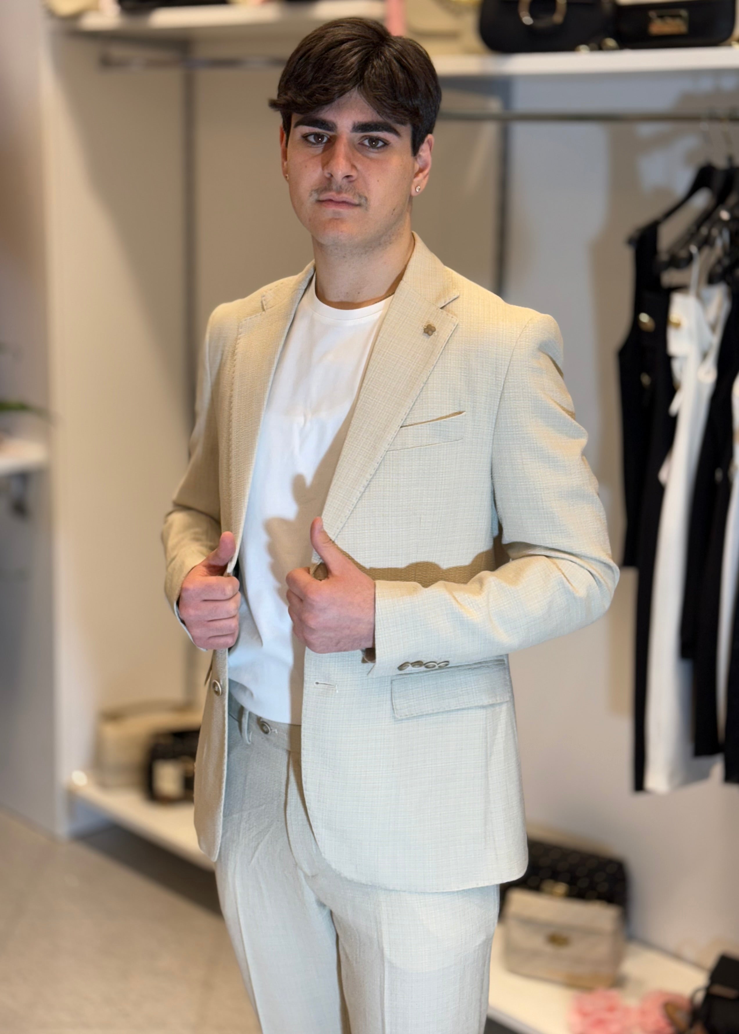 GIANNI LUPO - SET COMPLETO - Abito beige composto da giacca e pantalone