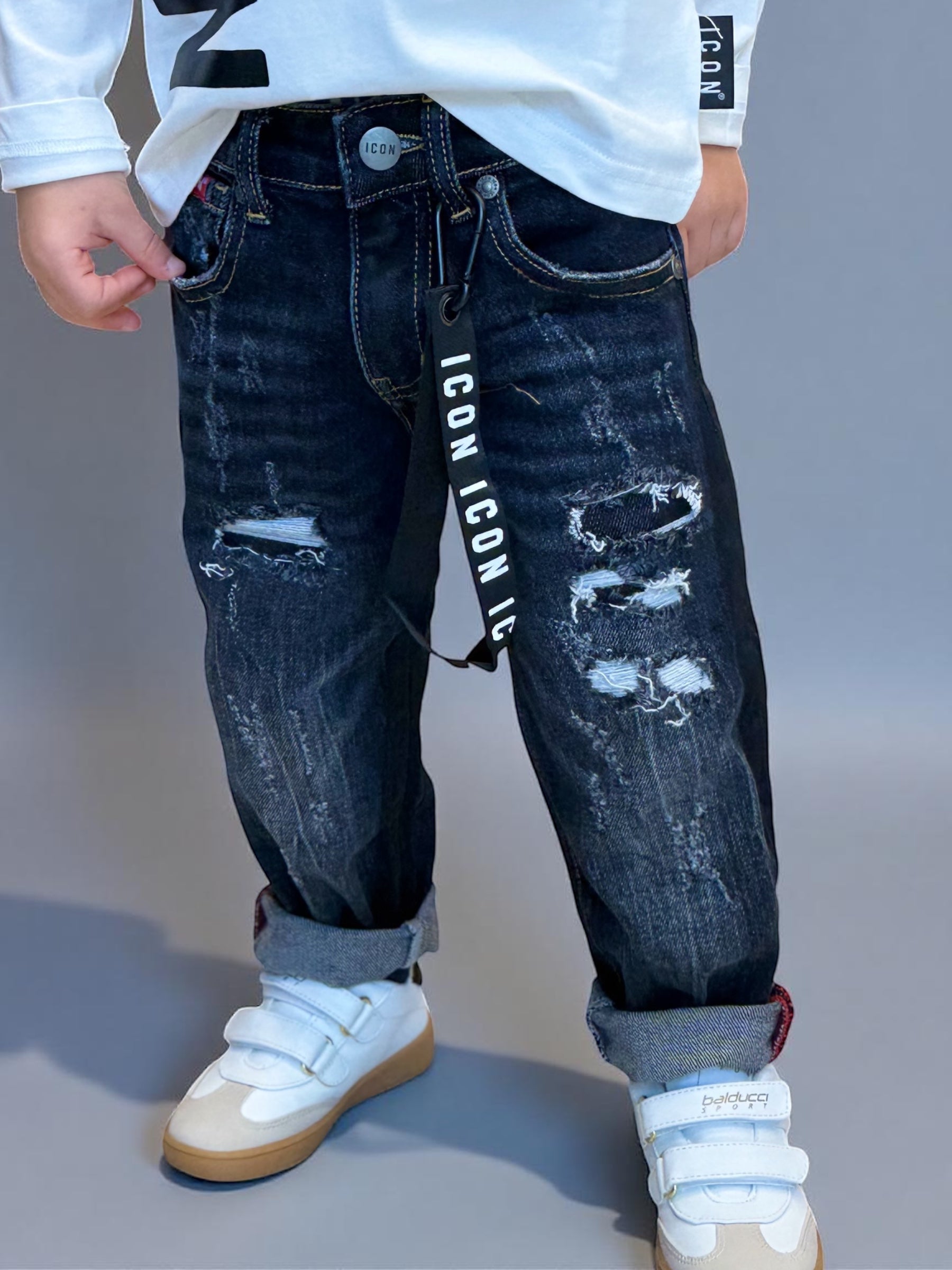 ICON - Jeans con strappi bambino
