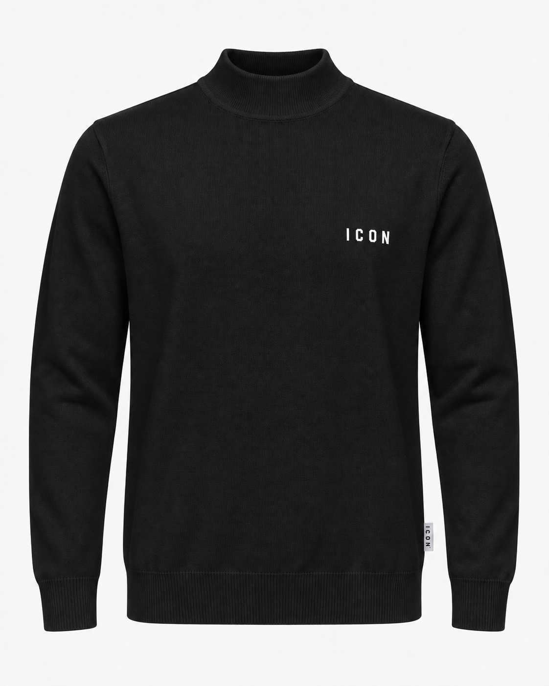 ICON - Maglia con collo alto e logo ricamato in rilievo uomo