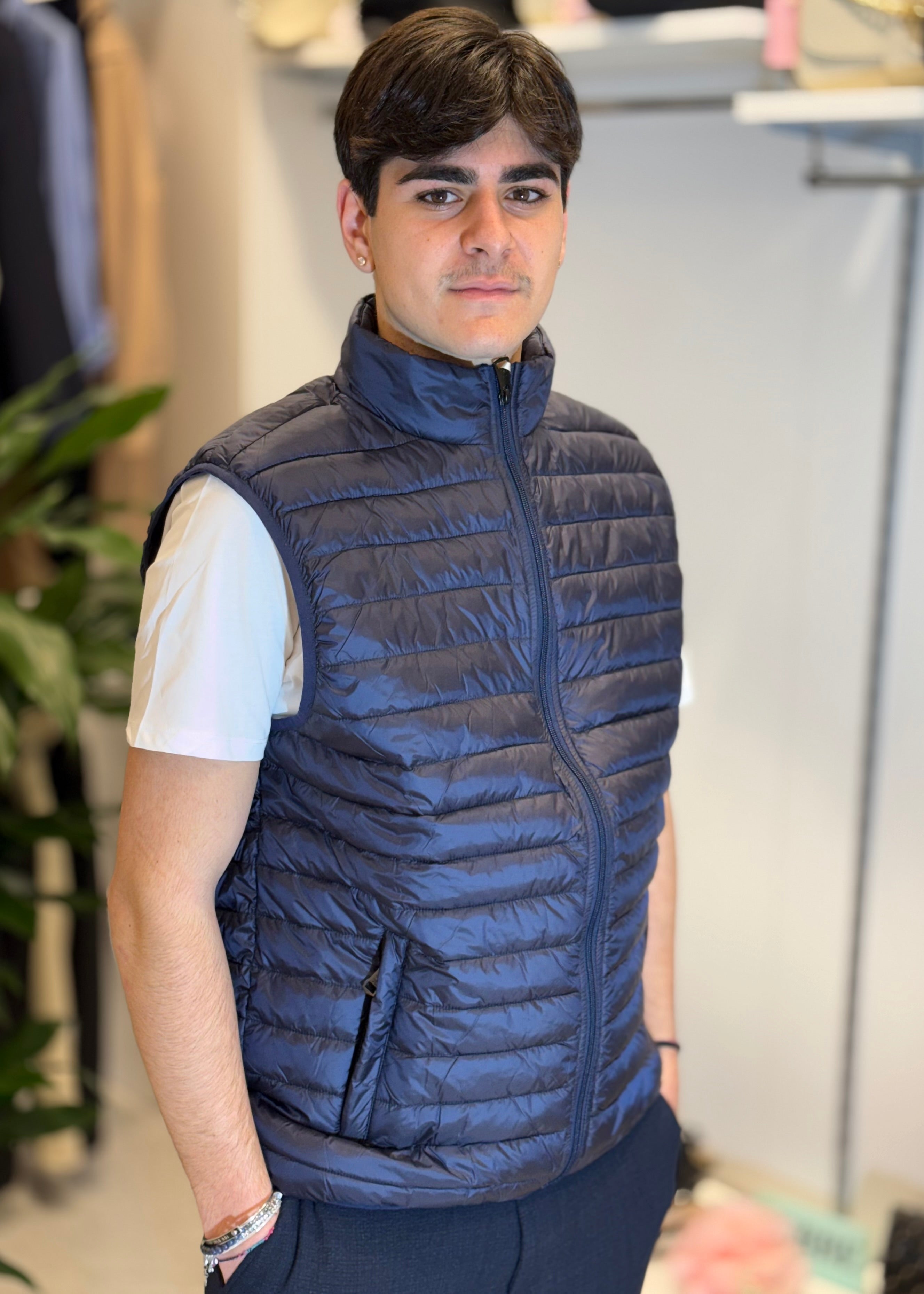 GIANNI LUPO - Giubbotto smanicato blu uomo