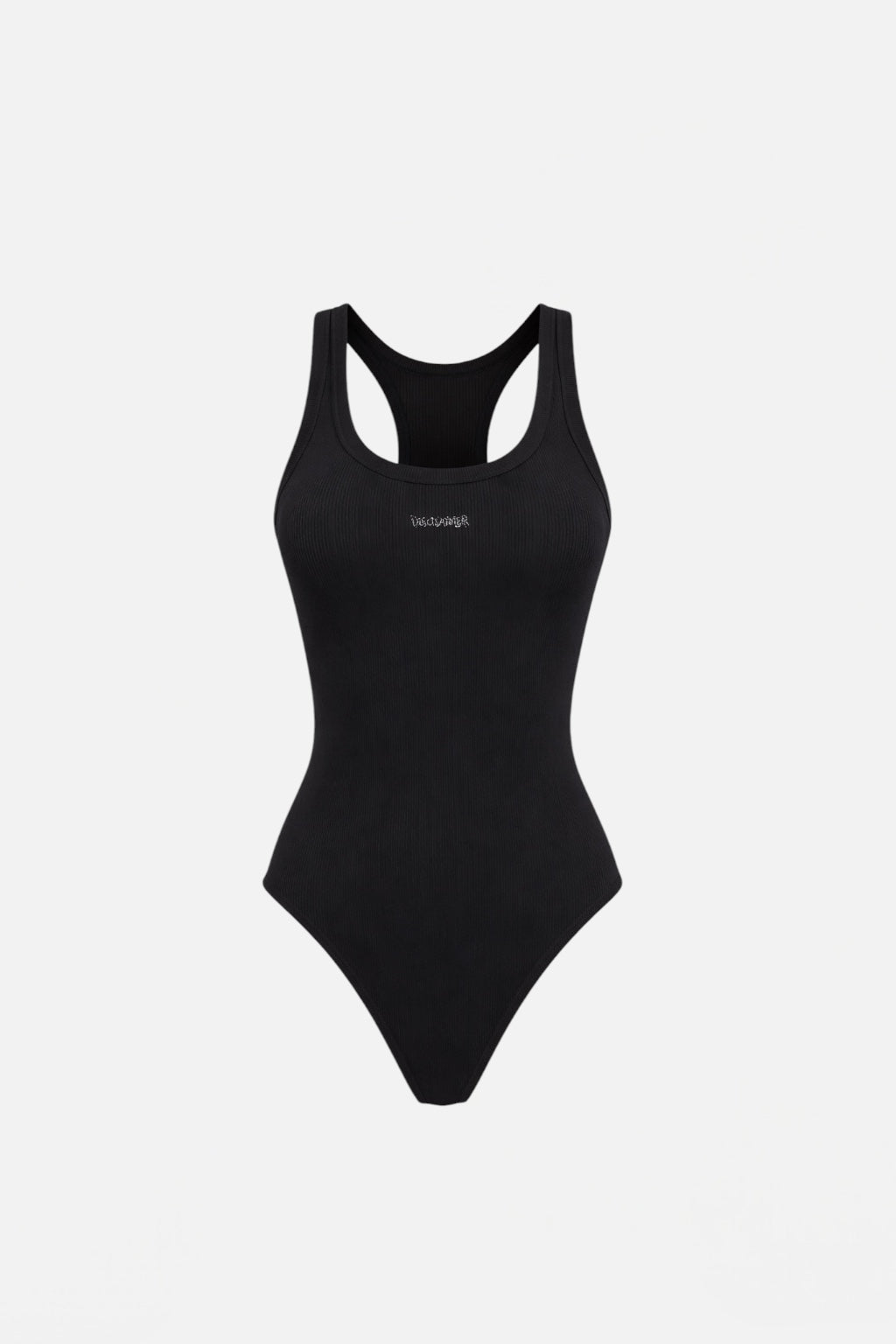 DISCLAIMER - Body a costine con logo in strass donna