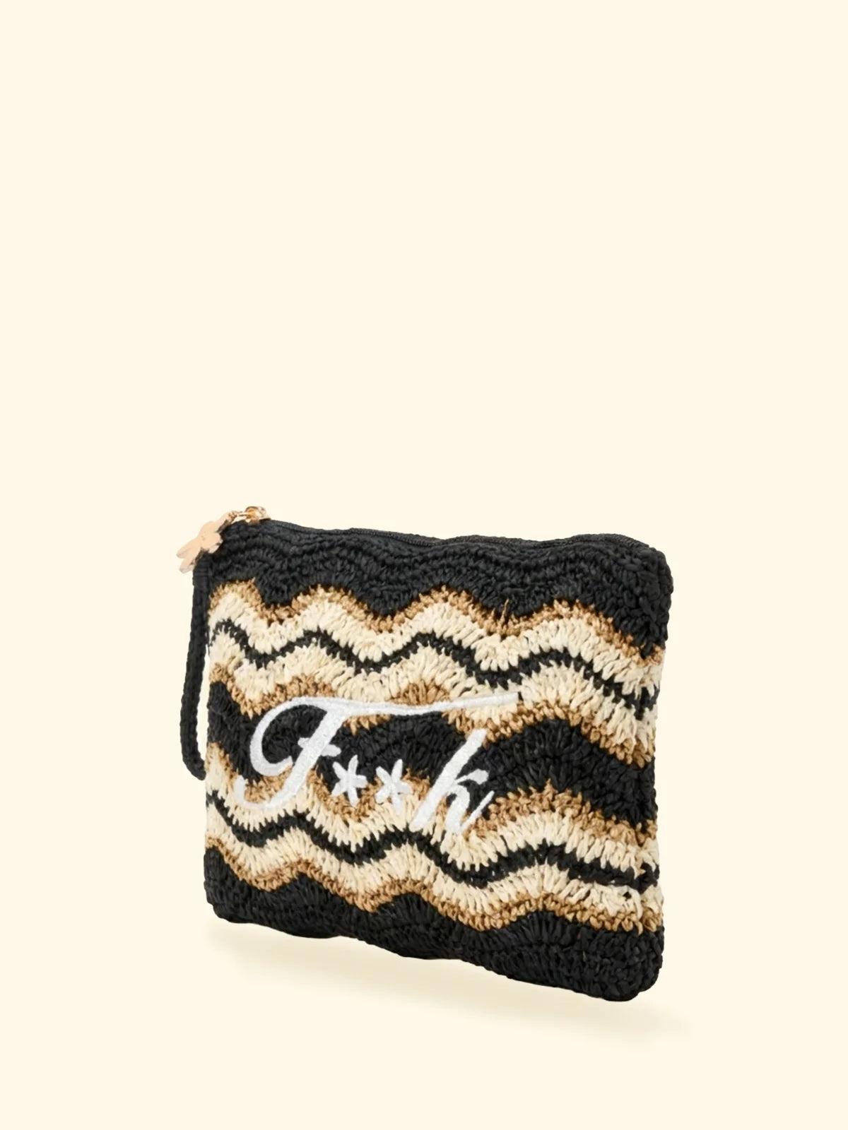 F**K - Mini pochette in paglia donna