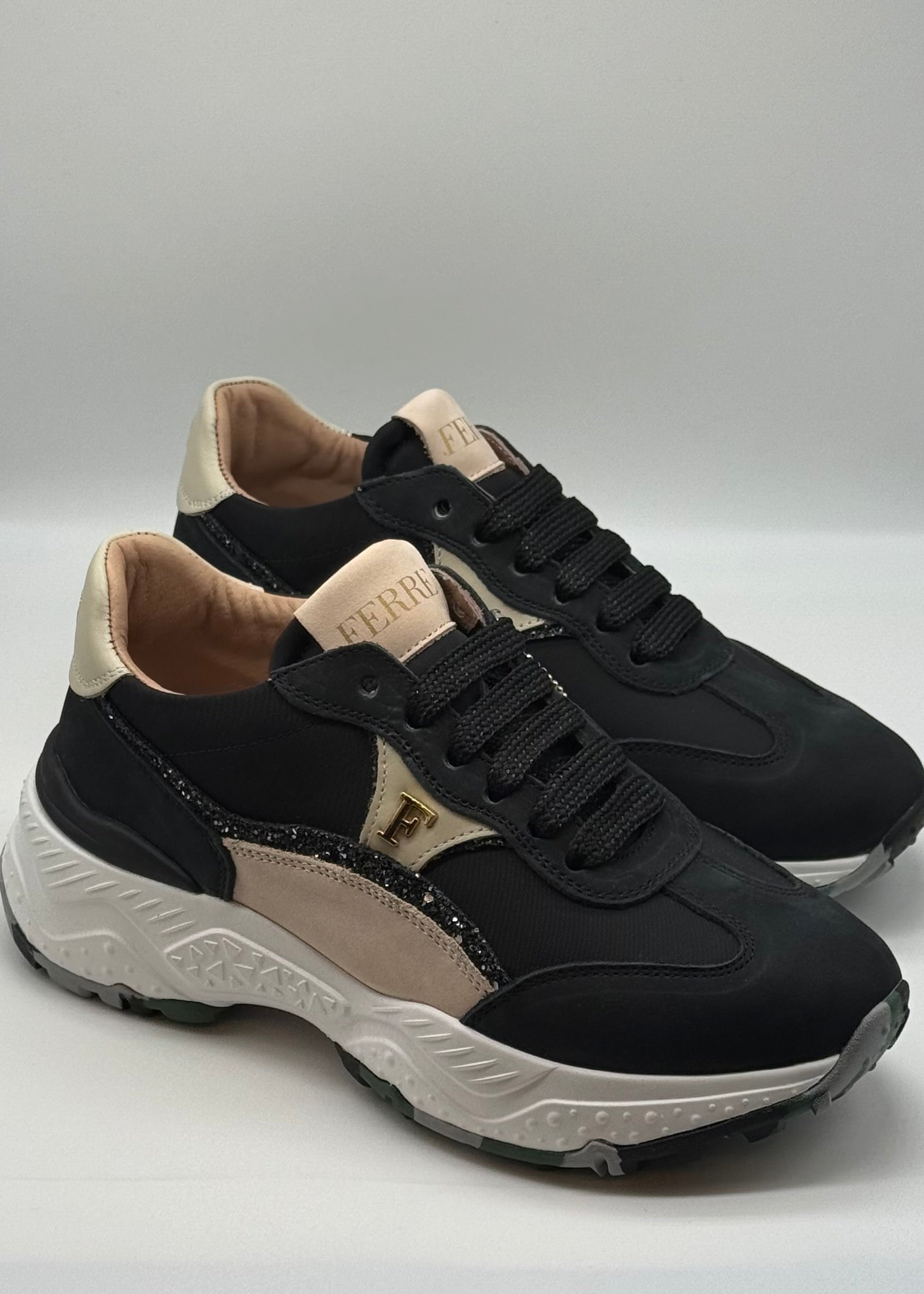 FERRE - Sneakers glitter  platform donna