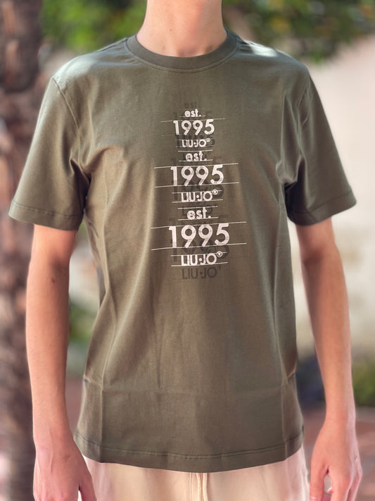 LIU-JO UOMO - T-shirt verde militare