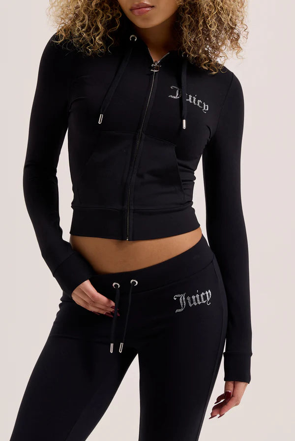 JUICY COUTURE - Pantalone in jersey con logo in strass donna