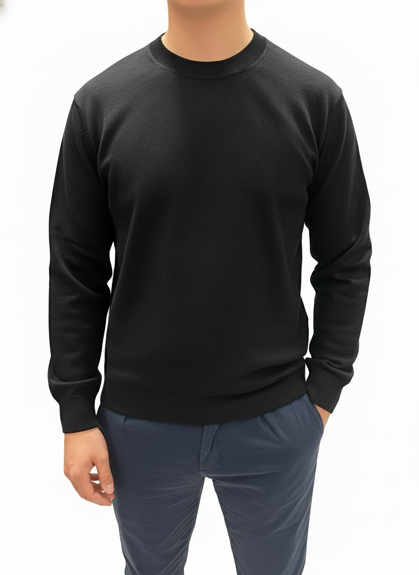 LIU-JO UOMO - Maglioncino nero girocollo uomo