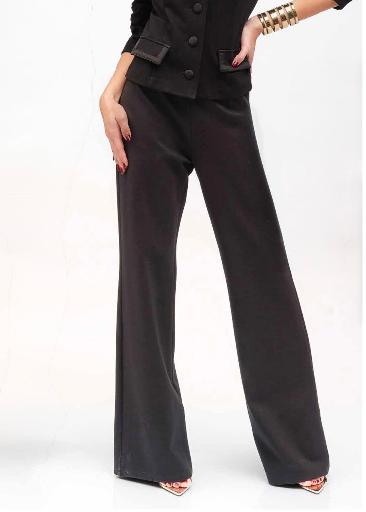 KORALLINE - Pantalone a palazzo in punto milano donna