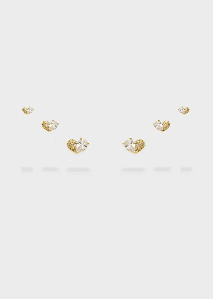 NALI - Orecchini hearts con zirconi oro