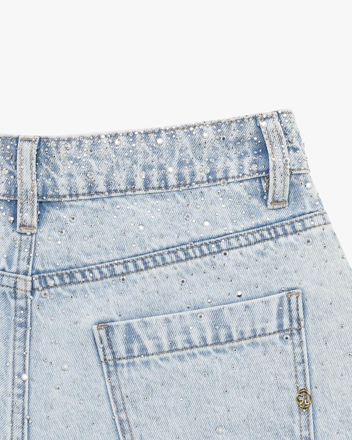 GL FOR HER - Short in DENIM ELSA fit con strass donna