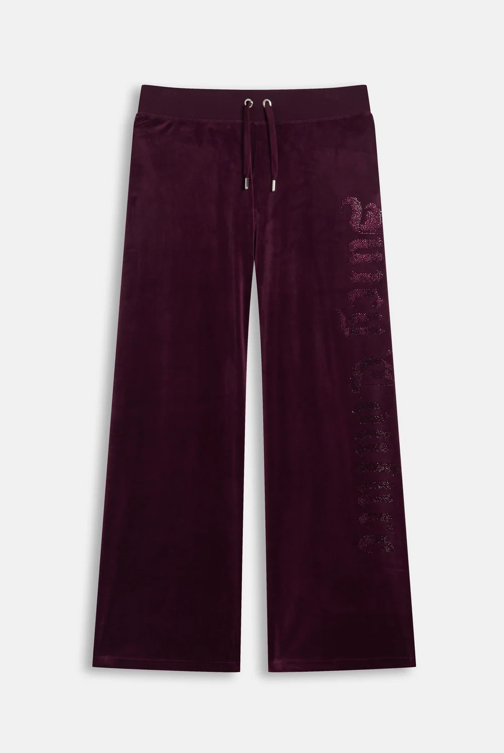 JUICY COUTURE - Pantalone con logo in strass in ciniglia donna