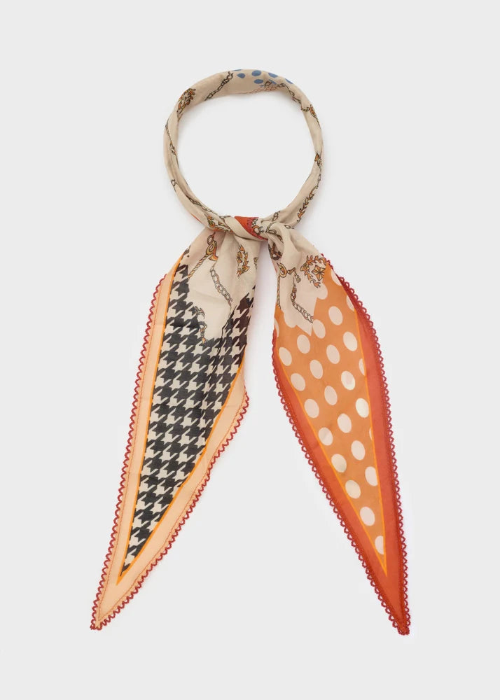 NALI - Foulard pied de poule seta cotone