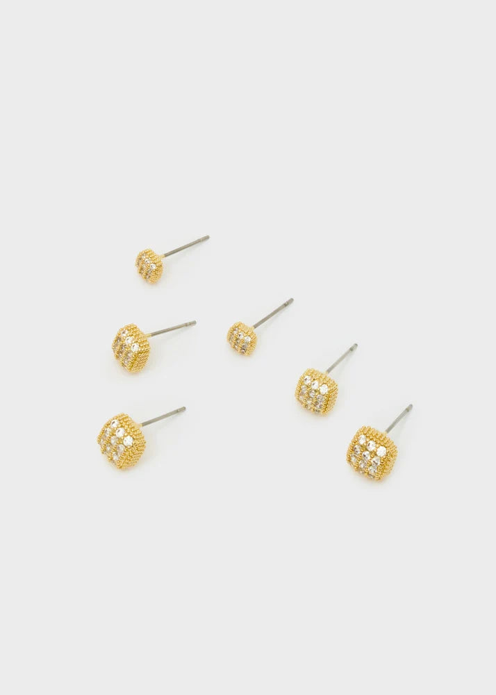 NALI - Set orecchini cuchion con pietre