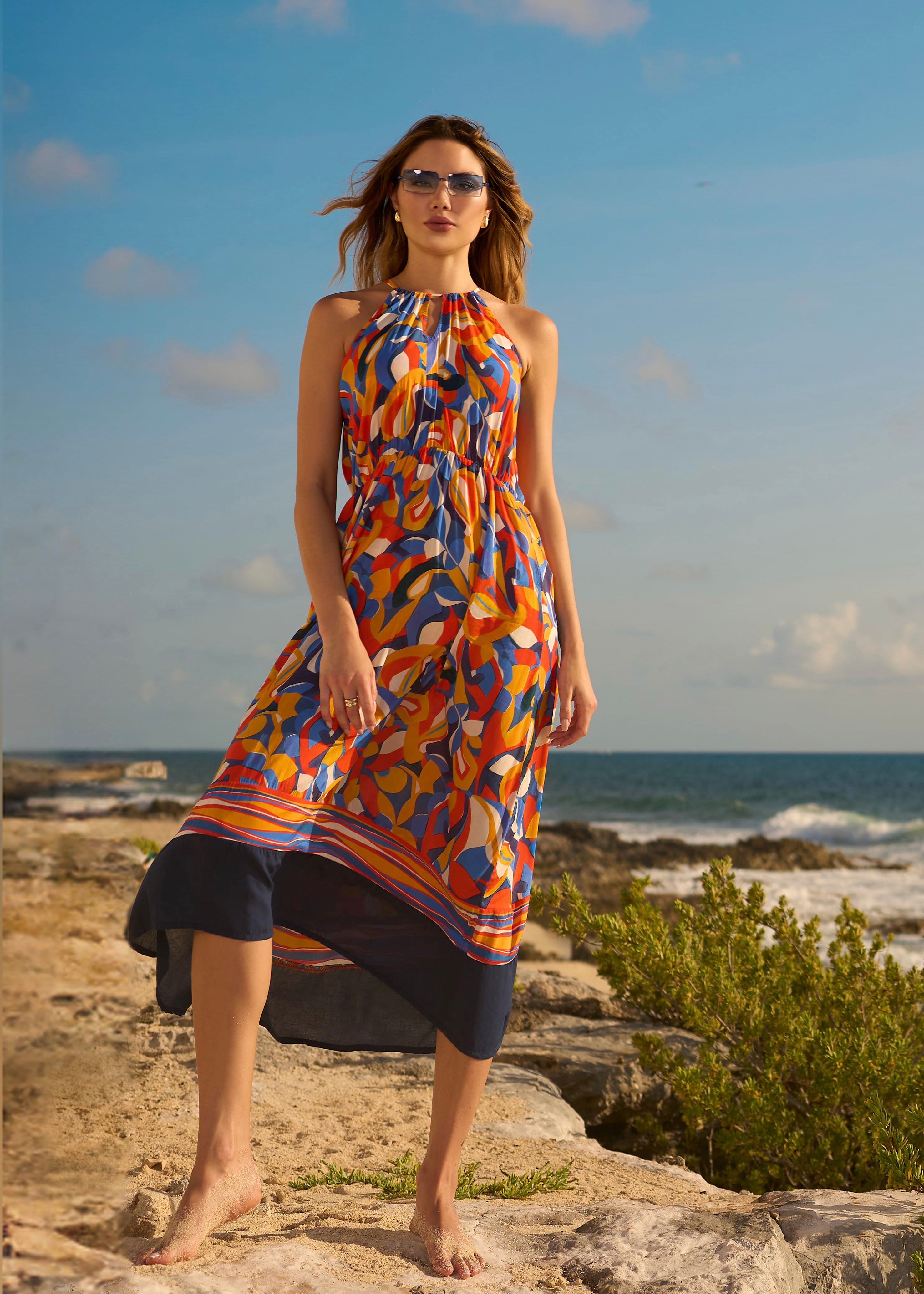 FATTORE C - Vestito lungo SOLEIL donna