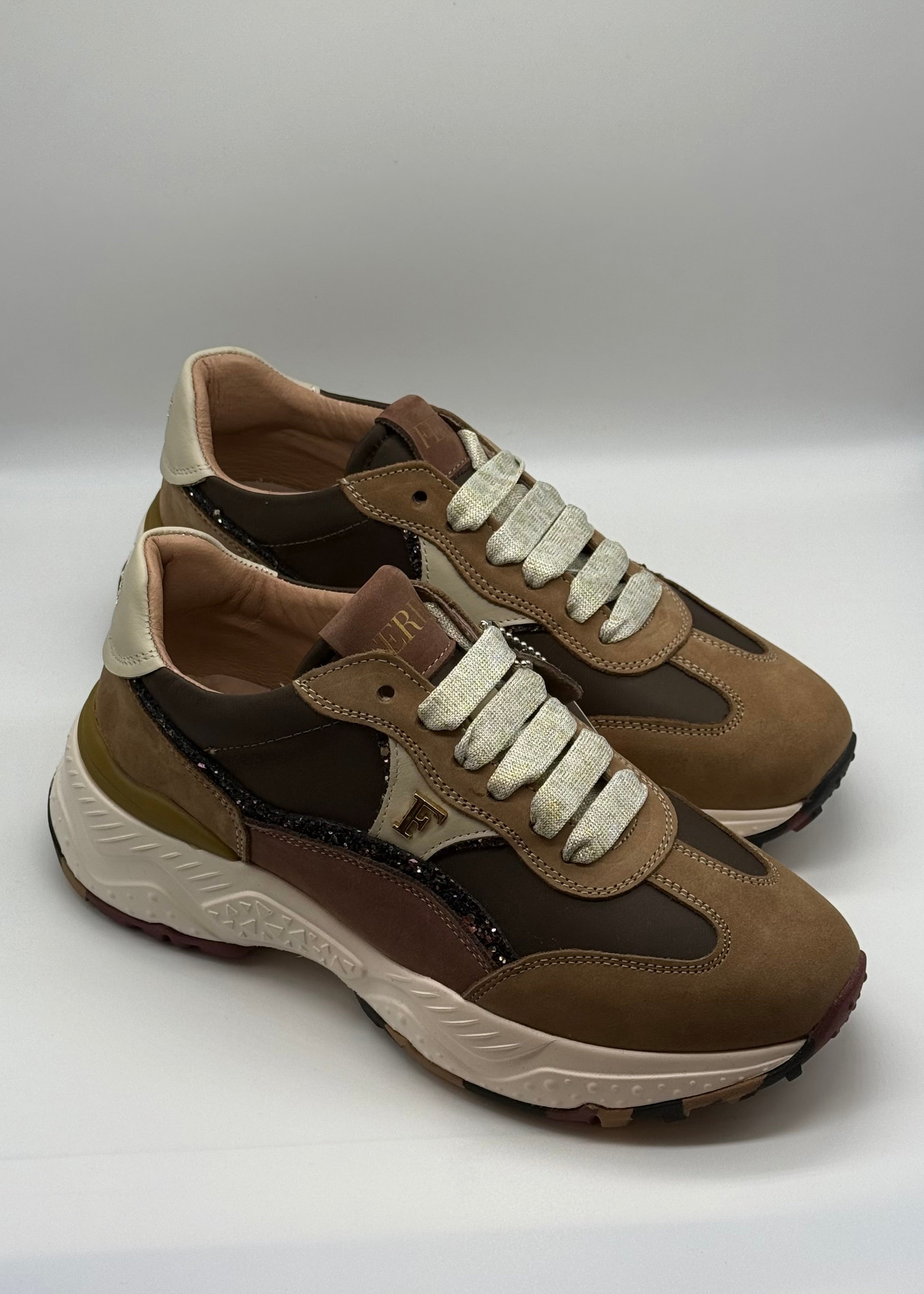 FERRE - Sneakers glitter  platform donna