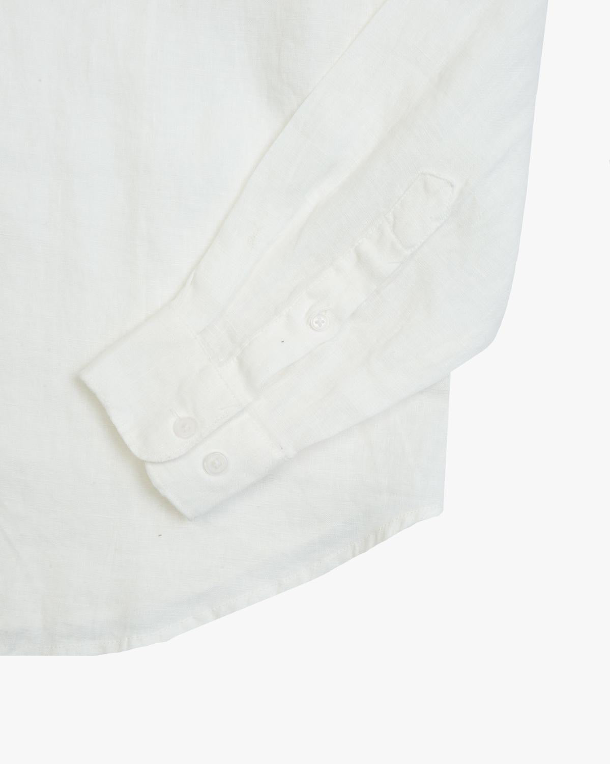 GIANNI LUPO - Camicia bianca in lino coreana uomo