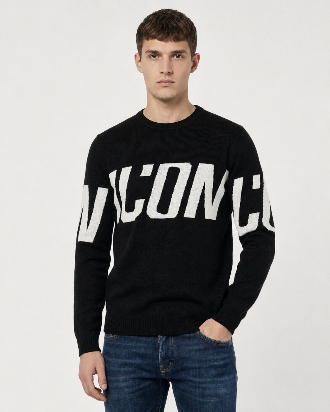 ICON - Maglia con logo stripe uomo