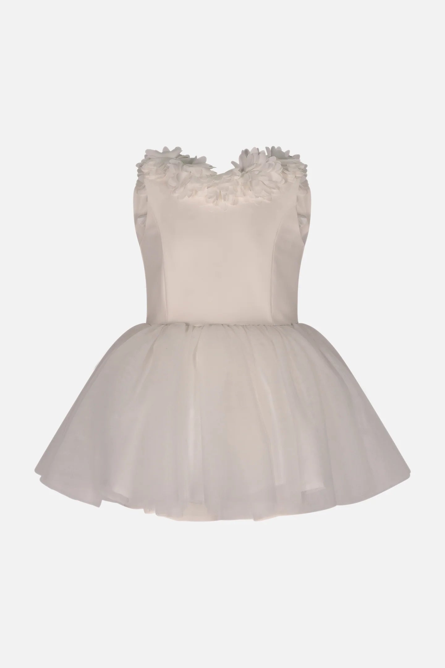 FUN FUN - Abito bianco in tulle con fiori bambina