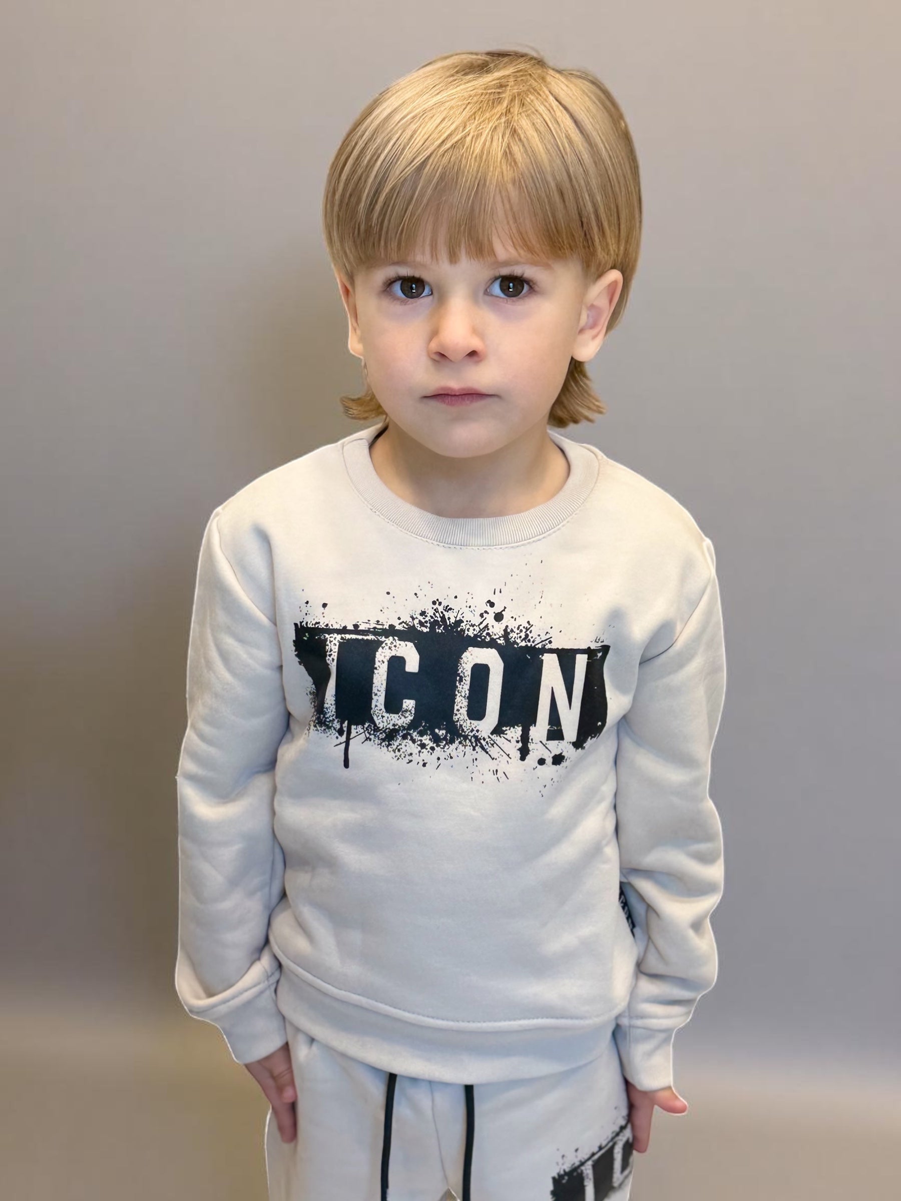 ICON - SET COMPLETO - Felpa e pantalone con logo colature bambino