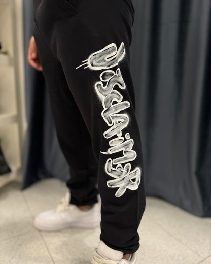 DISCLAIMER - Pantalone nero con logo bianco bambino