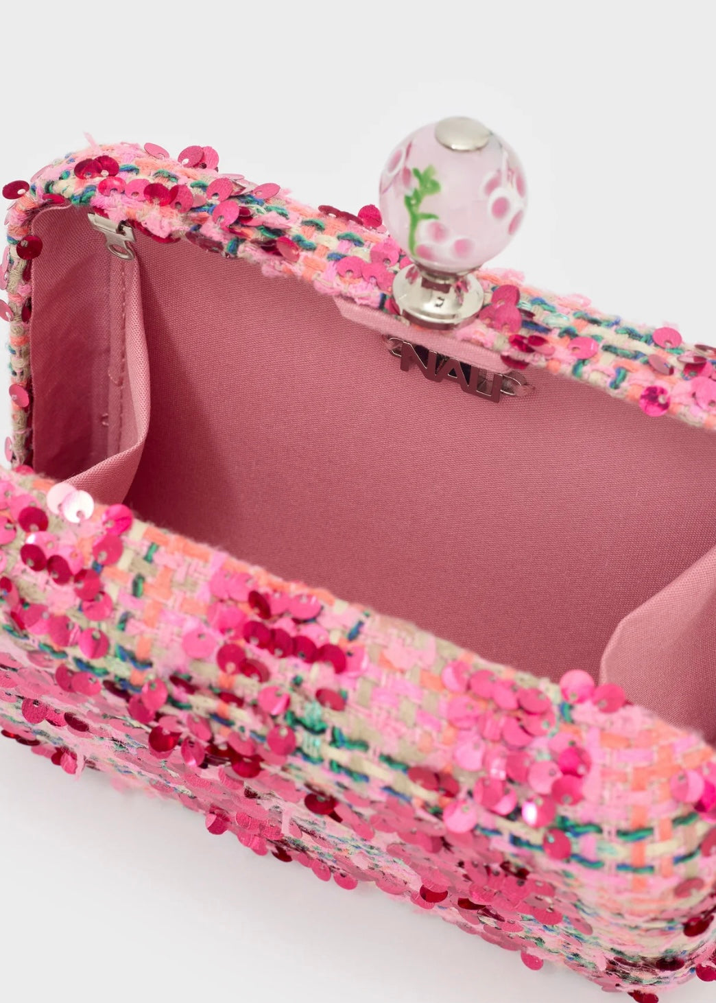 NALI - Clutch ELENA in tessuto ricamato con paillettes