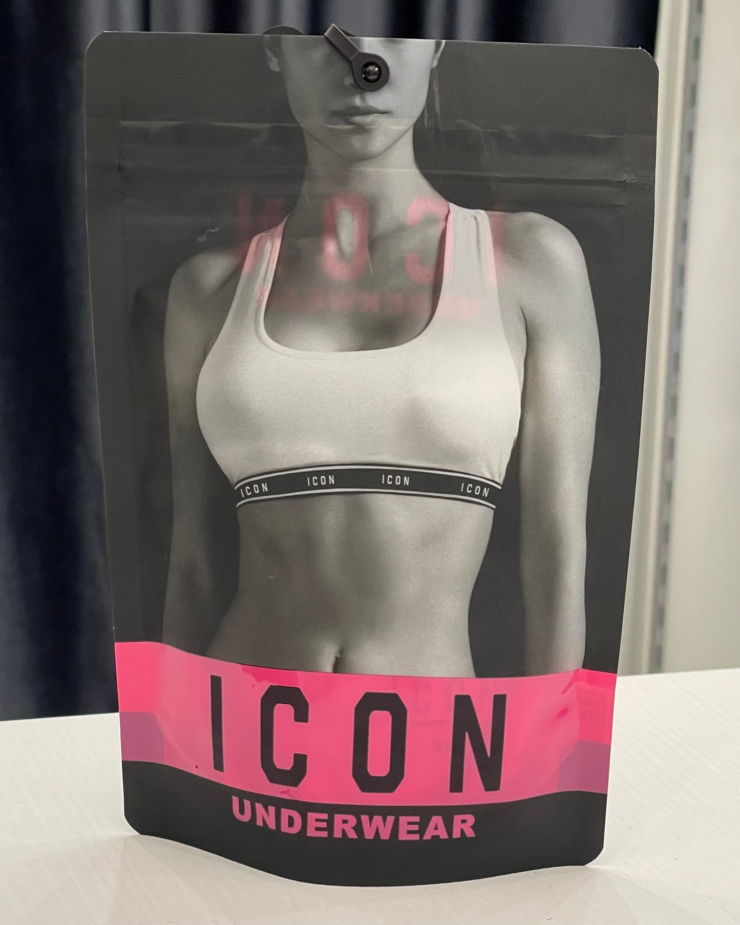 ICON - UNDERWEAR - Top nero con elastico bianco logato donna