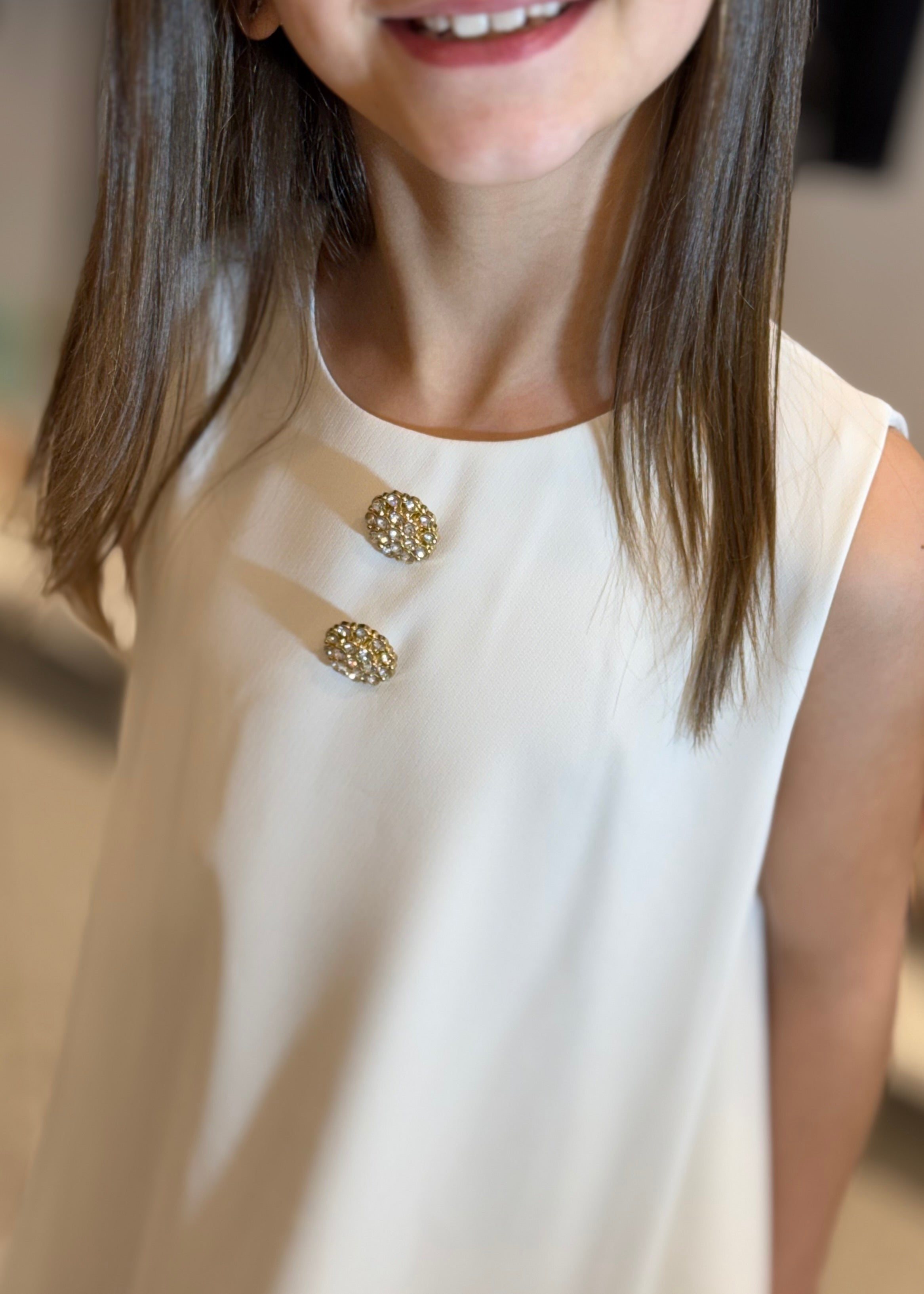 JANICE - Abito bianco con fiori bambina