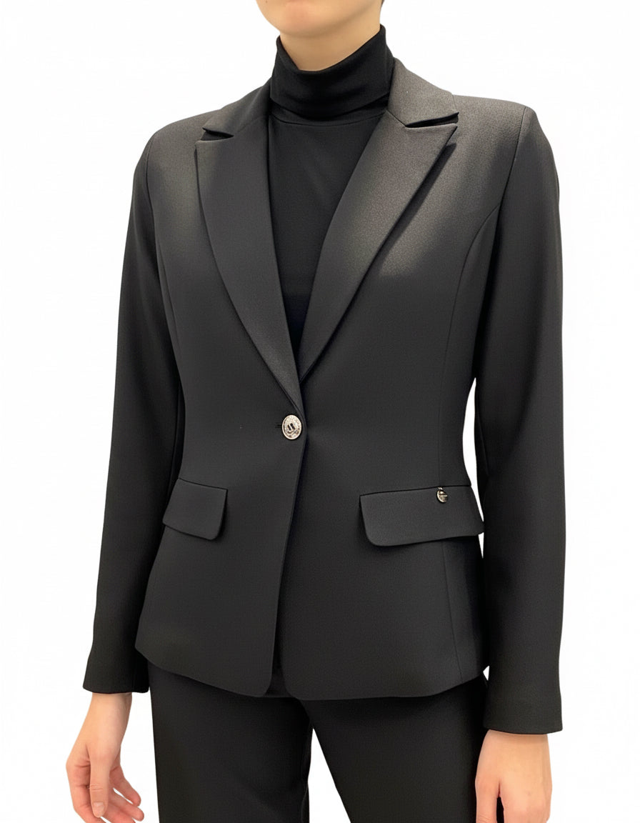 JE-NE - Giacca nera tailleur monopetto