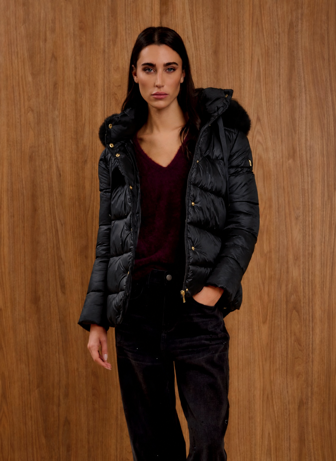 INFLUENCER - Giubbotto con pelliccia donna