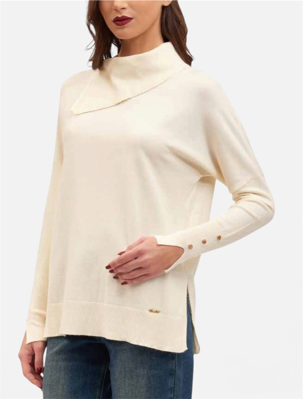 KORALLINE - Maglia over con collo donna
