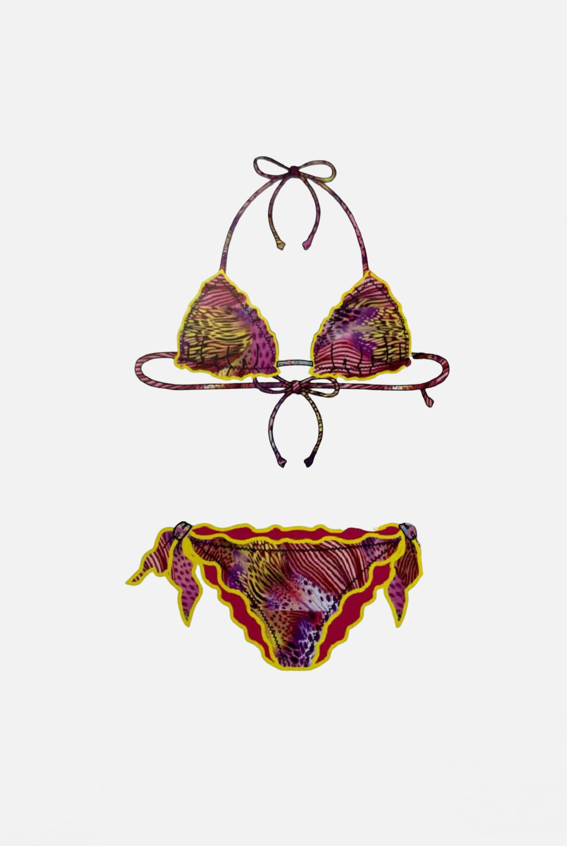 4GIVENESS - Bikini triangolo con slip regolabile PINK BUTTERFLY bambina