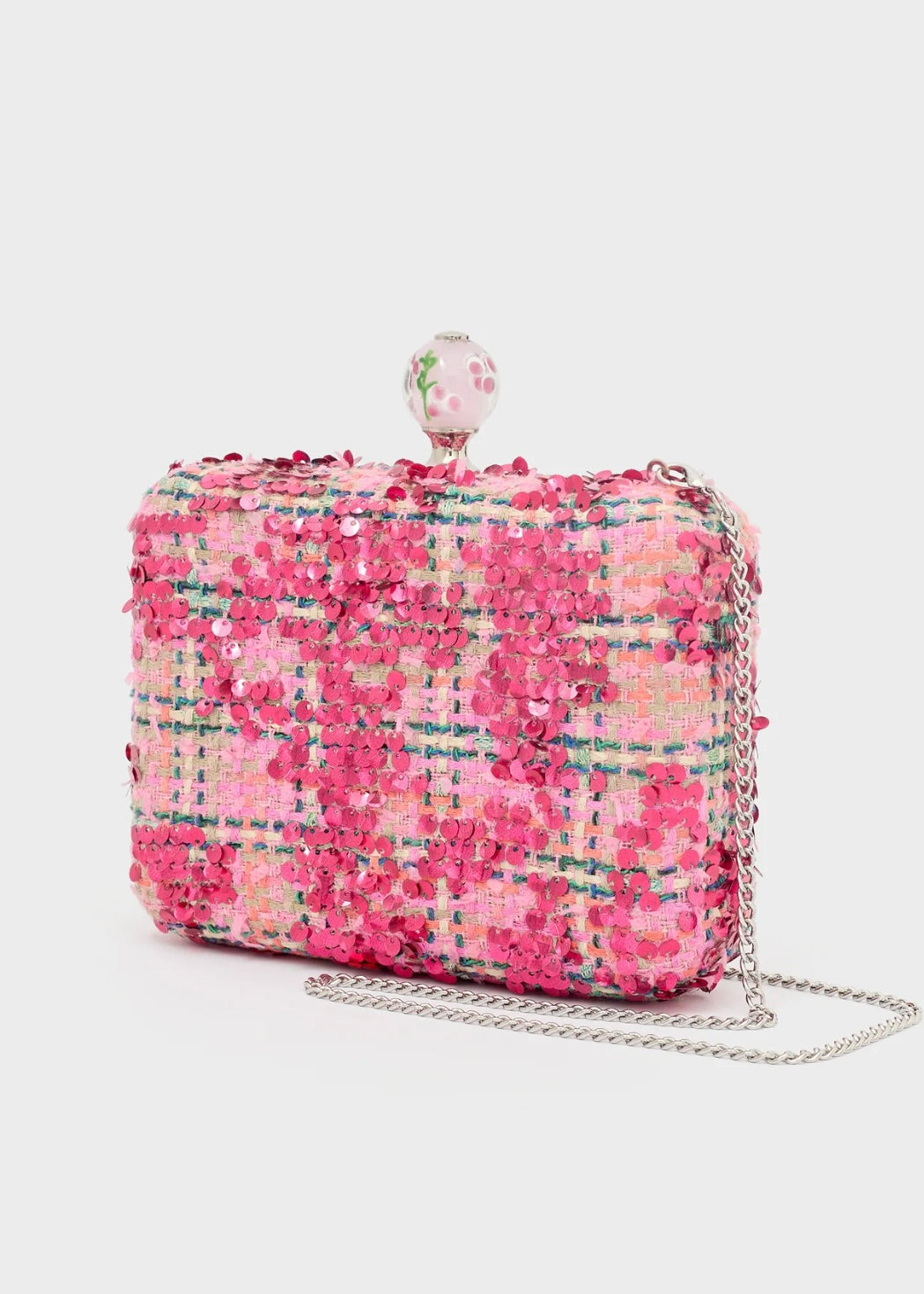 NALI - Clutch ELENA in tessuto ricamato con paillettes