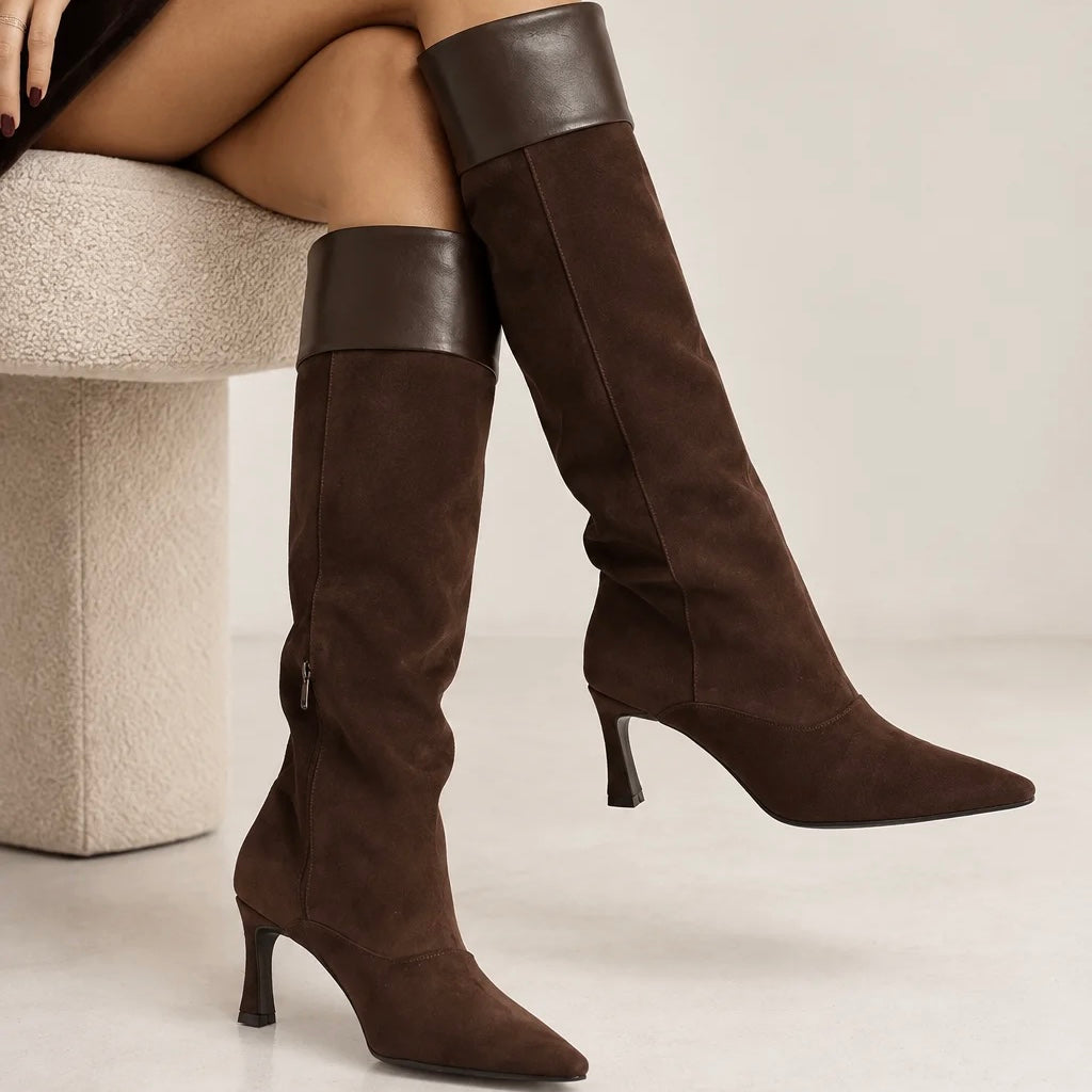CRICHIC - Stivale con tacco in camoscio donna