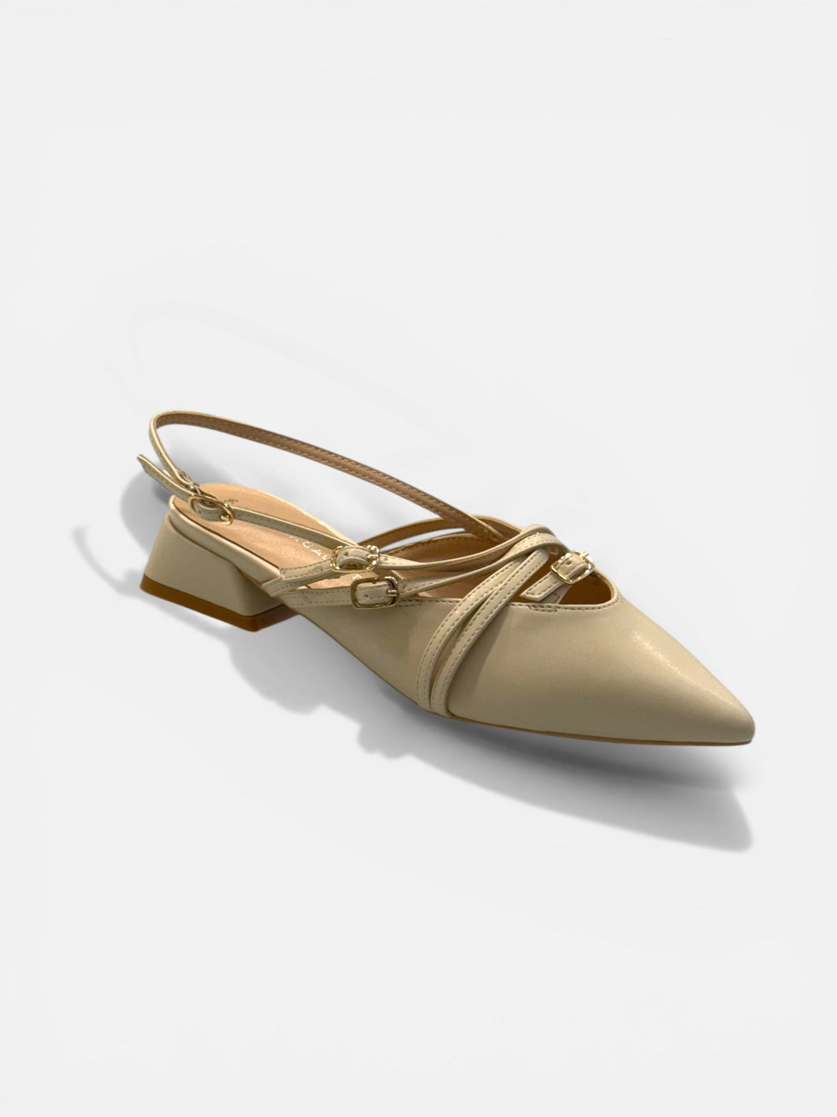 MARINA GALANTI - Ballerina beige a punta con fibbia  donna