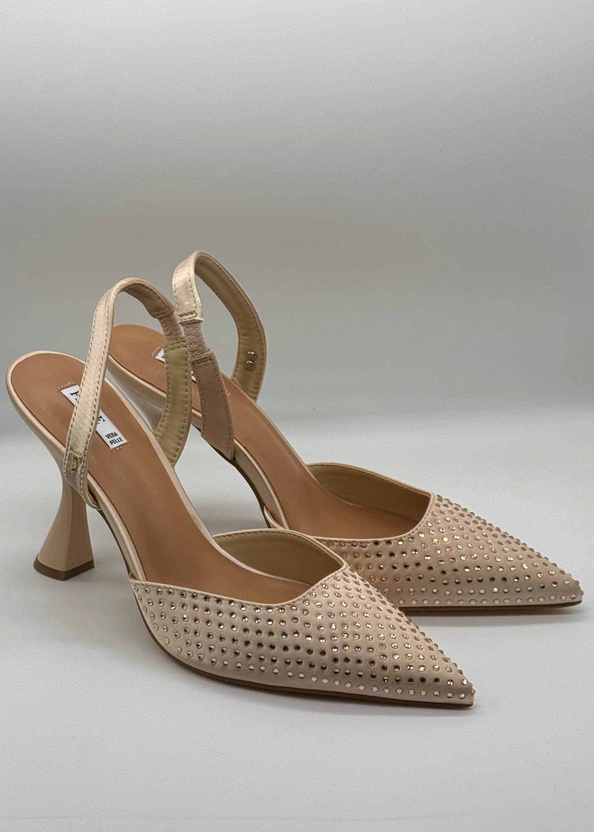 FERRE - Décolleté nude con strass