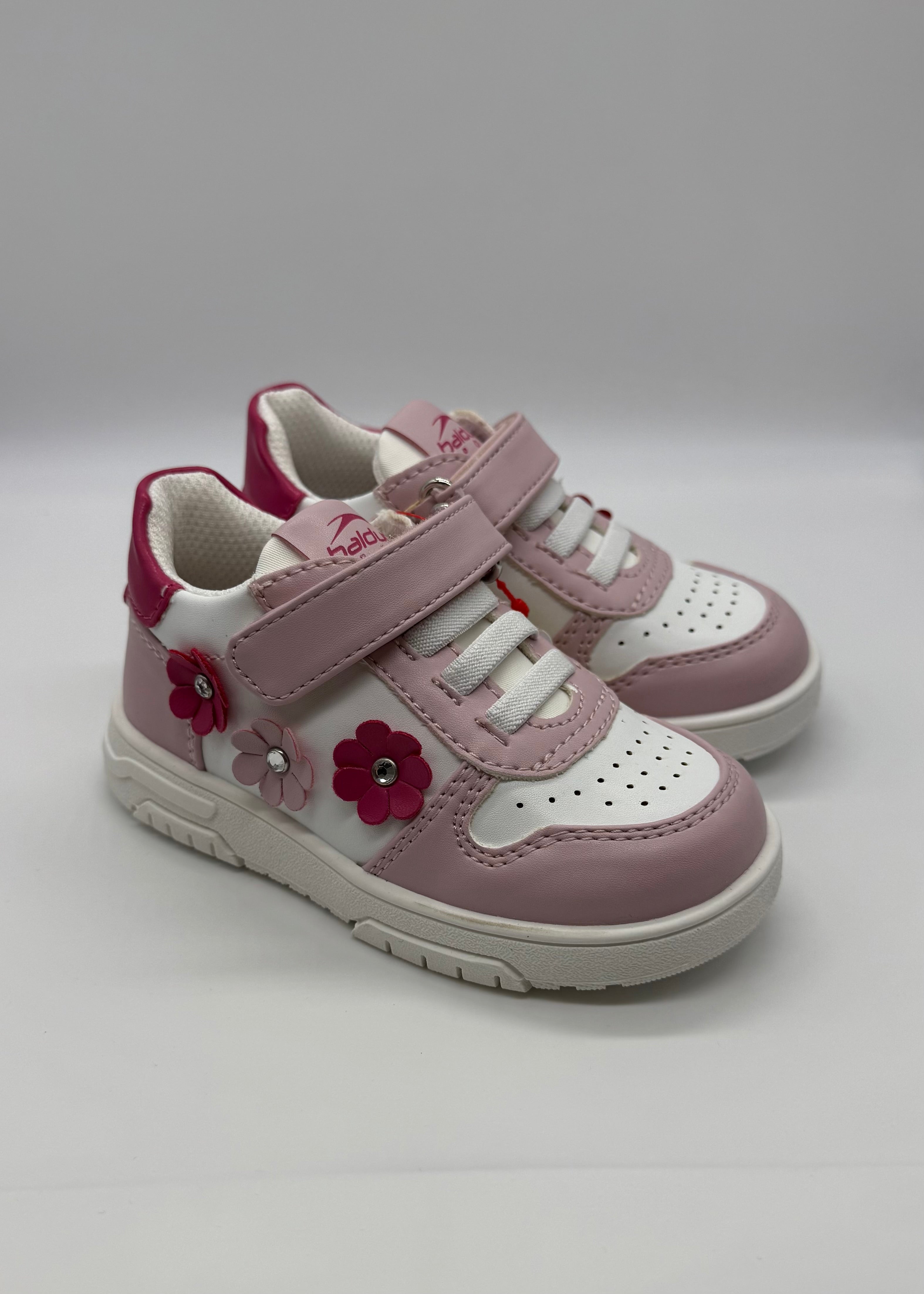 BALDUCCI SPORT - Sneakers rosa con fiori fucsia bambina