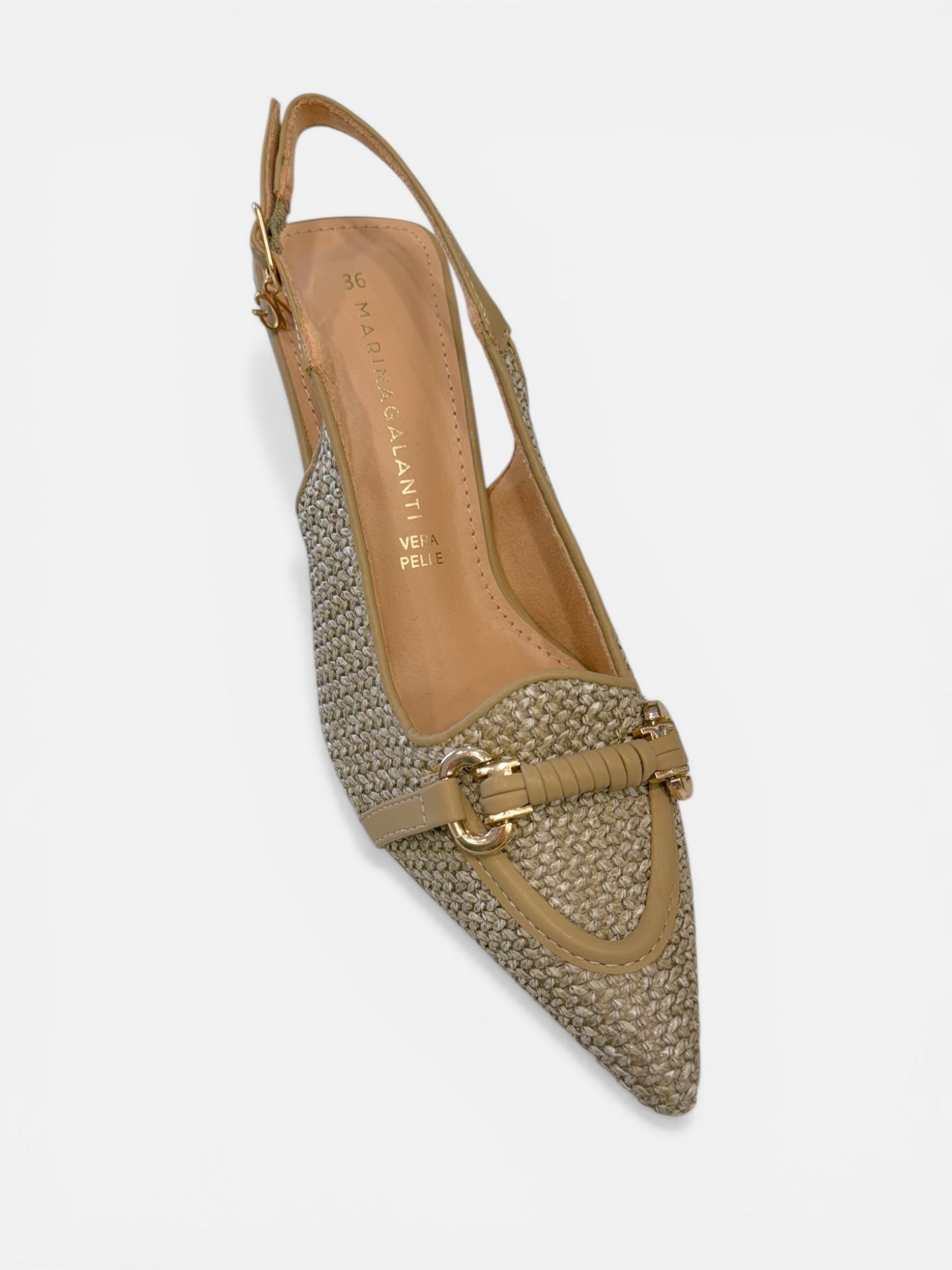 MARINA GALANTI - Scarpa con tacco basso e punta in raffia donna