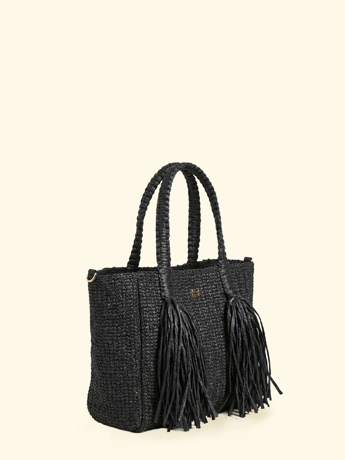 F**K - Borsa in paglia con frange donna
