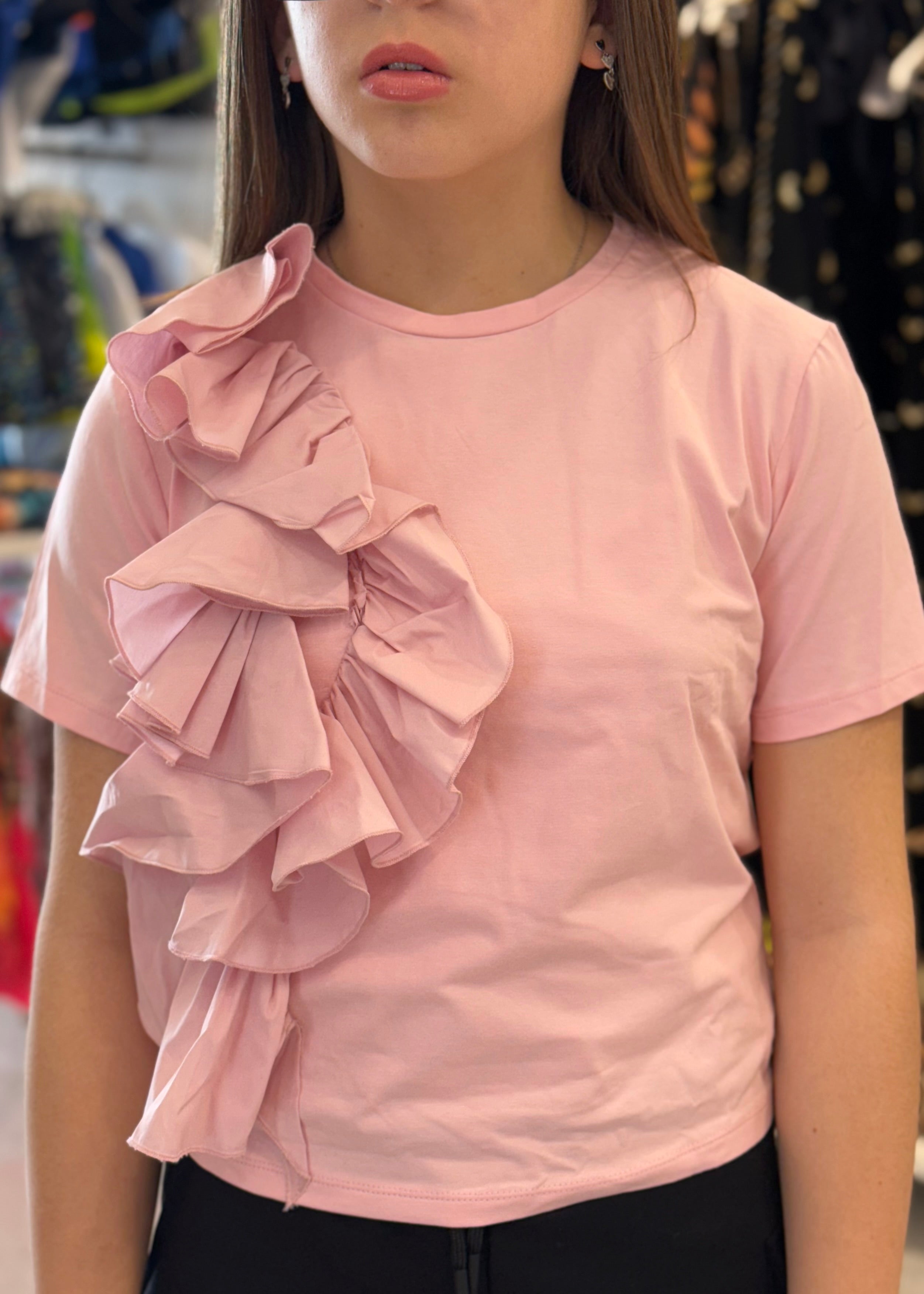 FUN FUN - T-shirt rosa con rouge bambina