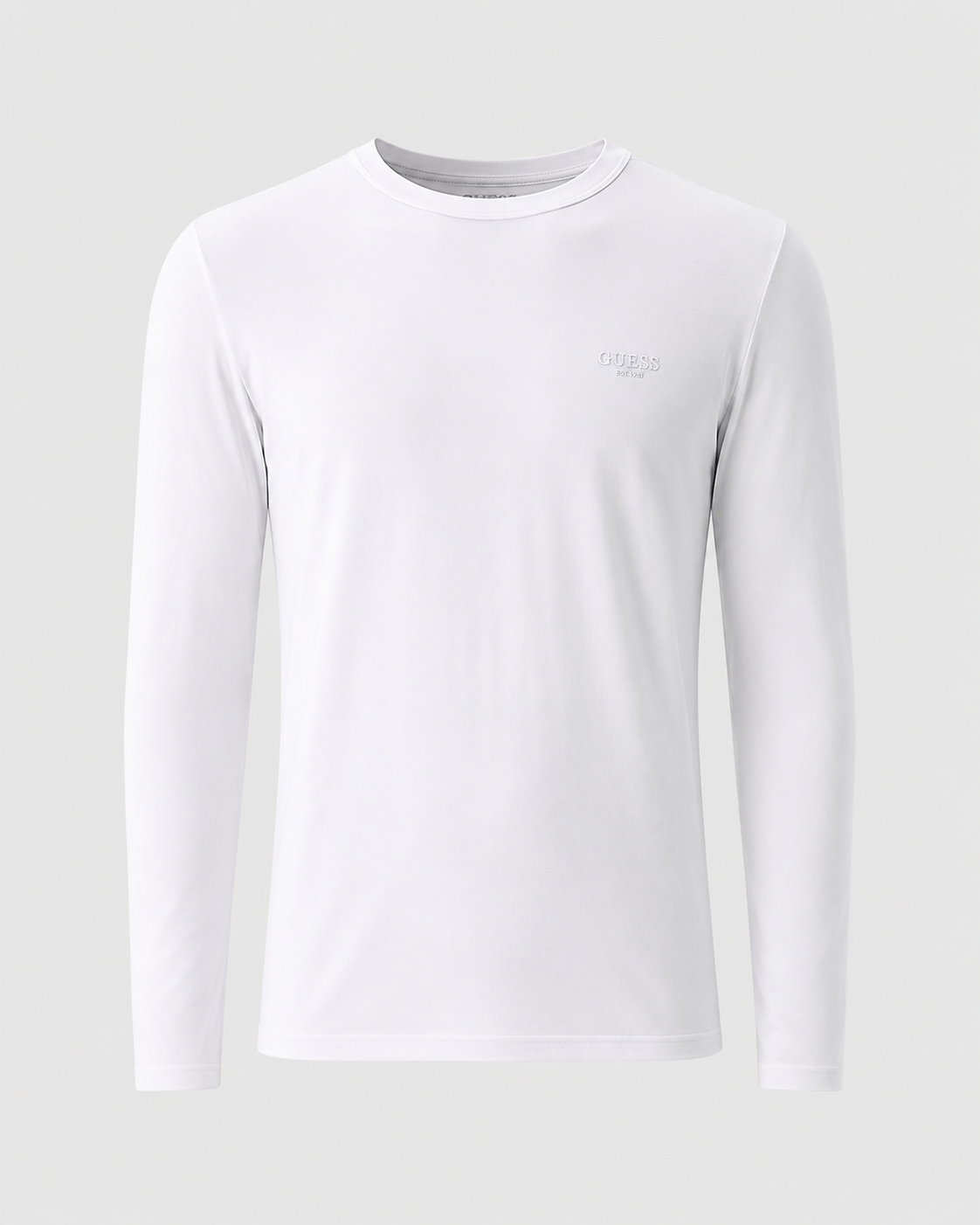 GUESS - T-shirt manica lunga con logo gommato uomo