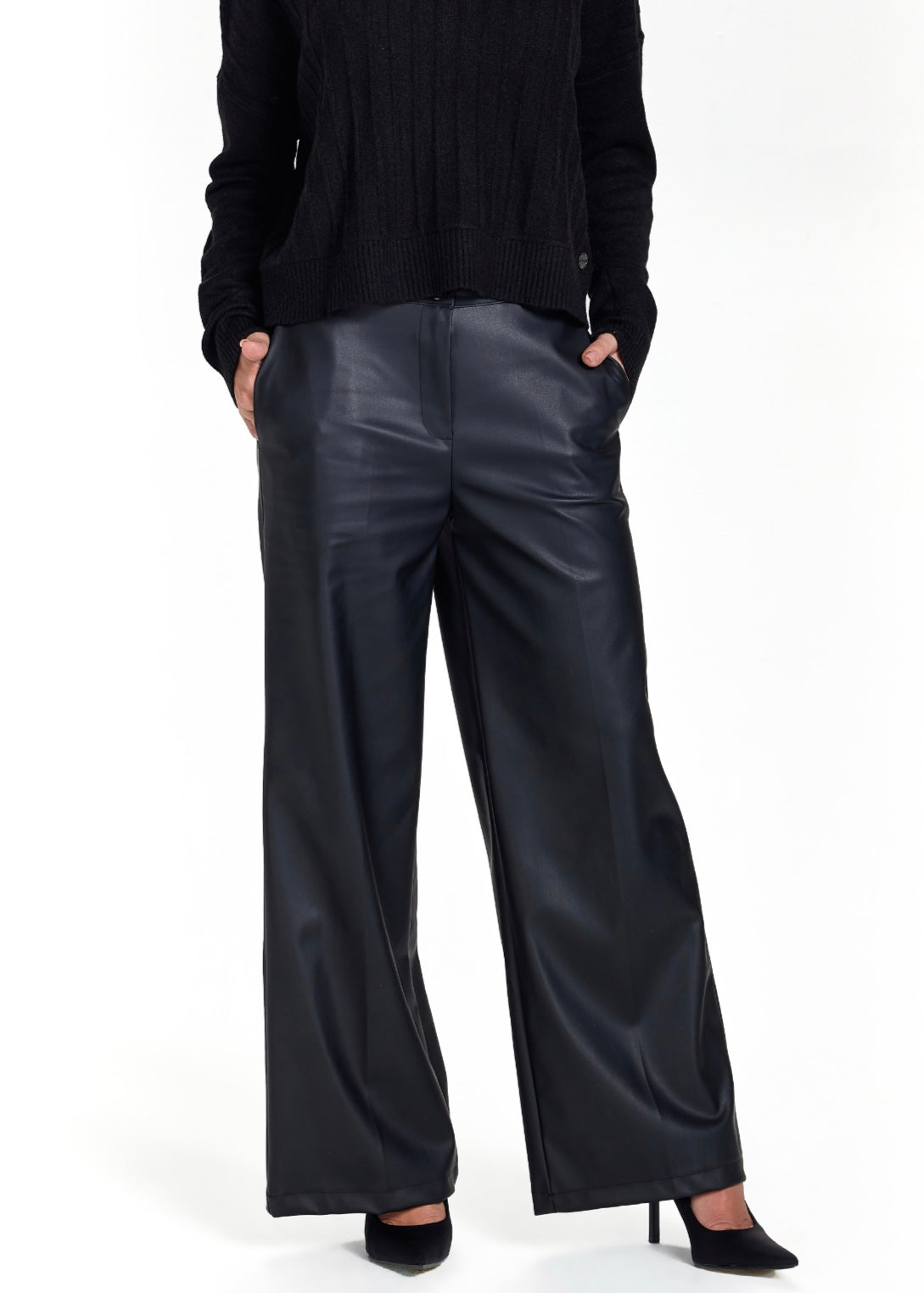 TAKE TWO - Pantalone palazzo in pelle